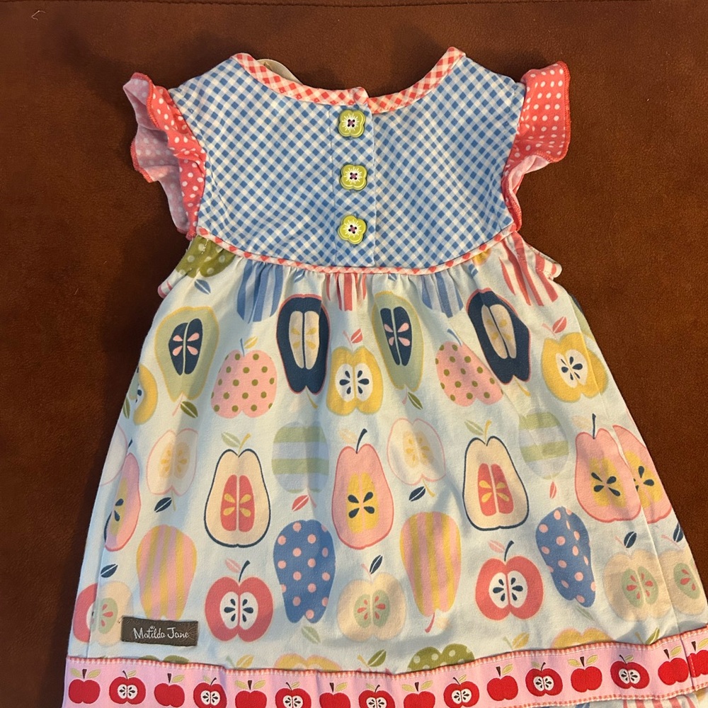 Matilda Jane Pink & Multi Fruit Print Baby Dress Bundle 6-12M - Picture 7 of 7